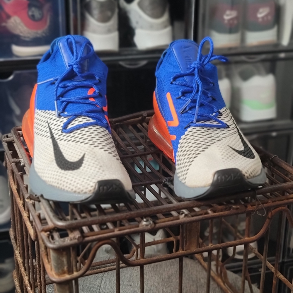 Nike Air Max 270 "Racer Blue/ Total Crimson" Good Preowned Condition. Fastshippr - Picture 2 of 13